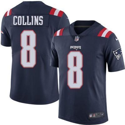 Nike New England Patriots #8 Jamie Collins Sr Navy Blue Stitched NFL Limited Rush Jersey