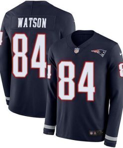 Nike New England Patriots #84 Benjamin Watson Navy Blue Team Color Stitched NFL Limited Therma Long Sleeve Jersey