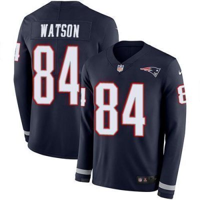 Nike New England Patriots #84 Benjamin Watson Navy Blue Team Color Stitched NFL Limited Therma Long Sleeve Jersey