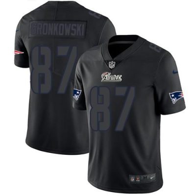 Nike New England Patriots #87 Rob Gronkowski Black Stitched NFL Limited Rush Impact Jersey