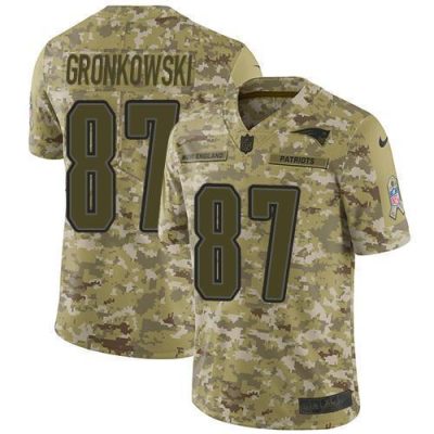 Nike New England Patriots #87 Rob Gronkowski Camo Stitched NFL Limited 2018 Salute To Service Jersey