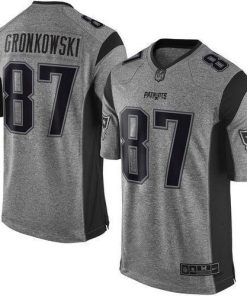 Nike New England Patriots #87 Rob Gronkowski Gray Stitched NFL Limited Gridiron Gray Jersey