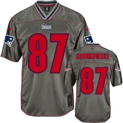 Nike New England Patriots #87 Rob Gronkowski Grey Stitched NFL Elite Vapor Jersey