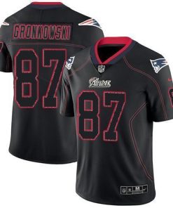 Nike New England Patriots #87 Rob Gronkowski Lights Out Black Stitched NFL Limited Rush Jersey
