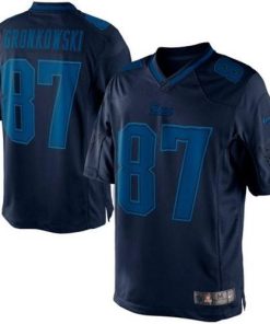 Nike New England Patriots #87 Rob Gronkowski Navy Blue Stitched NFL Drenched Limited Jersey