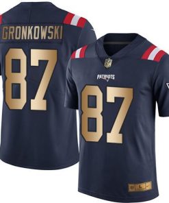 Nike New England Patriots #87 Rob Gronkowski Navy Blue Stitched NFL Limited Gold Rush Jersey