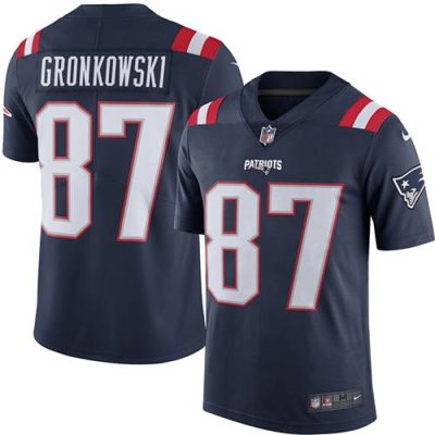 Nike New England Patriots #87 Rob Gronkowski Navy Blue Stitched NFL Limited Rush Jersey