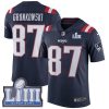 Nike New England Patriots #87 Rob Gronkowski Navy Blue Super Bowl LIII Bound Stitched NFL Limited Rush Jersey