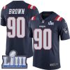 Nike New England Patriots #90 Malcom Brown Navy Blue Super Bowl LIII Bound Stitched NFL Limited Rush Jersey