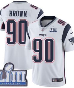 Nike New England Patriots #90 Malcom Brown White Super Bowl LIII Bound Stitched NFL Vapor Untouchable Limited Jersey