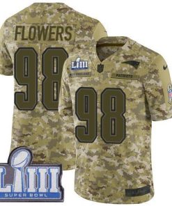 Nike New England Patriots #98 Trey Flowers Camo Super Bowl LIII Bound Stitched NFL Limited 2018 Salute To Service Jersey