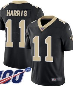 Nike New Orleans Saints #11 Deonte Harris Black Team Color Stitched NFL 100th Season Vapor Untouchable Limited Jersey
