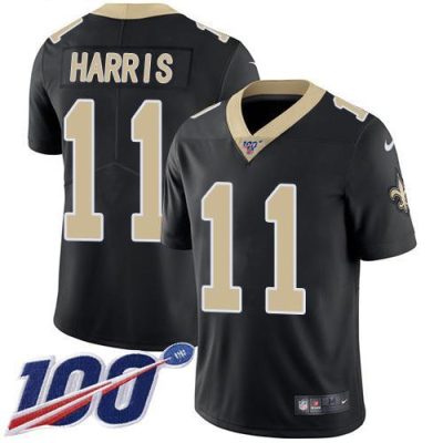Nike New Orleans Saints #11 Deonte Harris Black Team Color Stitched NFL 100th Season Vapor Untouchable Limited Jersey