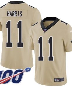 Nike New Orleans Saints #11 Deonte Harris Gold Stitched NFL Limited Inverted Legend 100th Season Jersey