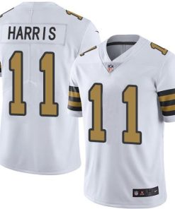 Nike New Orleans Saints #11 Deonte Harris White Stitched NFL Limited Rush Jersey