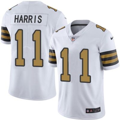Nike New Orleans Saints #11 Deonte Harris White Stitched NFL Limited Rush Jersey