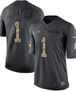 Nike New Orleans Saints #1 Who Dat Black Stitched NFL Limited 2016 Salute To Service Jersey