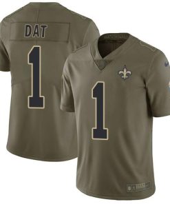 Nike New Orleans Saints #1 Who Dat Olive Stitched NFL Limited 2017 Salute To Service Jersey