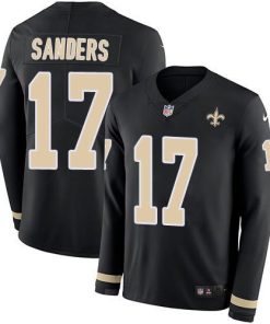 Nike New Orleans Saints #17 Emmanuel Sanders Black Team Color Stitched NFL Limited Therma Long Sleeve Jersey