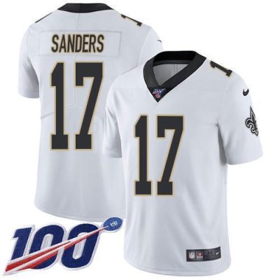 Nike New Orleans Saints #17 Emmanuel Sanders White Stitched NFL 100th Season Vapor Untouchable Limited Jersey
