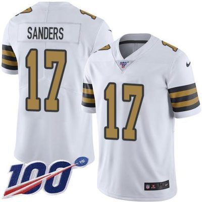 Nike New Orleans Saints #17 Emmanuel Sanders White Stitched NFL Limited Rush 100th Season Jersey