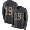 Nike New Orleans Saints #19 Ted Ginn Jr Anthracite Salute to Service Stitched NFL Limited Therma Long Sleeve Jersey