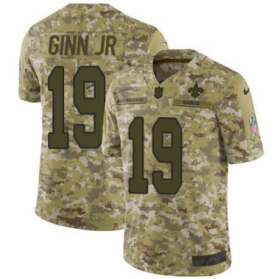 Nike New Orleans Saints #19 Ted Ginn Jr Camo Stitched NFL Limited 2018 Salute To Service Jersey