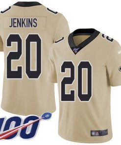 Nike New Orleans Saints #20 Janoris Jenkins Gold Stitched NFL Limited Inverted Legend 100th Season Jersey