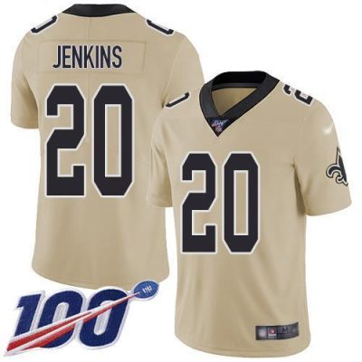 Nike New Orleans Saints #20 Janoris Jenkins Gold Stitched NFL Limited Inverted Legend 100th Season Jersey
