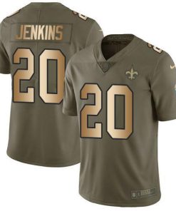 Nike New Orleans Saints #20 Janoris Jenkins Olive/Gold Stitched NFL Limited 2017 Salute To Service Jersey