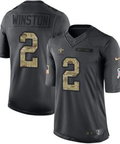 Nike New Orleans Saints #2 Jameis Winston Black Stitched NFL Limited 2016 Salute to Service Jersey