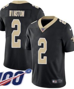 Nike New Orleans Saints #2 Jameis Winston Black Team Color Stitched NFL 100th Season Vapor Untouchable Limited Jersey