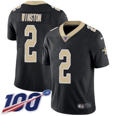Nike New Orleans Saints #2 Jameis Winston Black Team Color Stitched NFL 100th Season Vapor Untouchable Limited Jersey