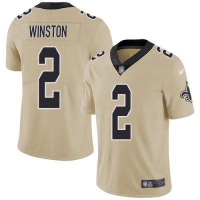 Nike New Orleans Saints #2 Jameis Winston Gold Stitched NFL Limited Inverted Legend Jersey