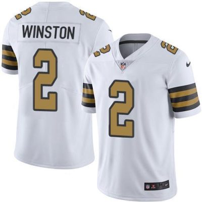 Nike New Orleans Saints #2 Jameis Winston White Stitched NFL Limited Rush Jersey