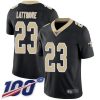 Nike New Orleans Saints #23 Marshon Lattimore Black Team Color Stitched NFL 100th Season Vapor Limited Jersey