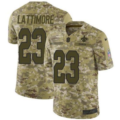 Nike New Orleans Saints #23 Marshon Lattimore Camo Stitched NFL Limited 2018 Salute To Service Jersey
