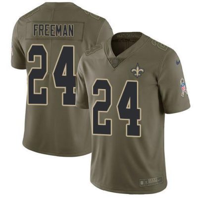 Nike New Orleans Saints #24 Devonta Freeman Olive Stitched NFL Limited 2017 Salute To Service Jersey