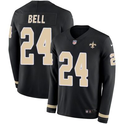 Nike New Orleans Saints #24 Vonn Bell Black Team Color Stitched NFL Limited Therma Long Sleeve Jersey