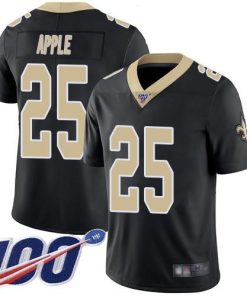 Nike New Orleans Saints #25 Eli Apple Black Team Color Stitched NFL 100th Season Vapor Limited Jersey