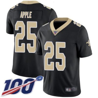 Nike New Orleans Saints #25 Eli Apple Black Team Color Stitched NFL 100th Season Vapor Limited Jersey