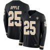 Nike New Orleans Saints #25 Eli Apple Black Team Color Stitched NFL Limited Therma Long Sleeve Jersey
