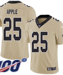 Nike New Orleans Saints #25 Eli Apple Gold Stitched NFL Limited Inverted Legend 100th Season Jersey