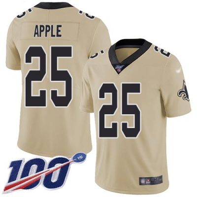 Nike New Orleans Saints #25 Eli Apple Gold Stitched NFL Limited Inverted Legend 100th Season Jersey