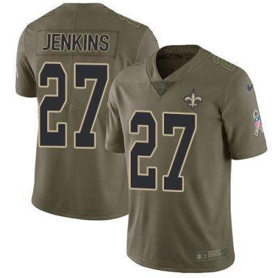 Nike New Orleans Saints #27 Malcolm Jenkins Olive Stitched NFL Limited 2017 Salute To Service Jersey