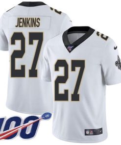 Nike New Orleans Saints #27 Malcolm Jenkins White Stitched NFL 100th Season Vapor Untouchable Limited Jersey