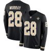 Nike New Orleans Saints #28 Latavius Murray Black Team Color Stitched NFL Limited Therma Long Sleeve Jersey