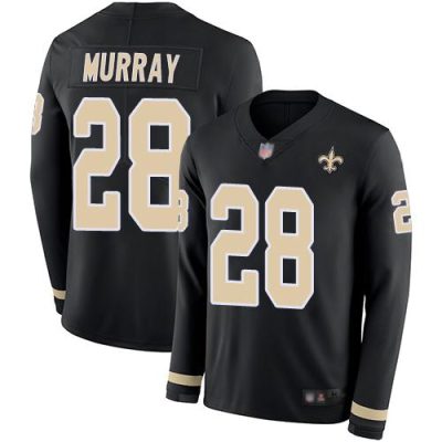 Nike New Orleans Saints #28 Latavius Murray Black Team Color Stitched NFL Limited Therma Long Sleeve Jersey