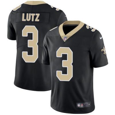 Nike New Orleans Saints #3 Wil Lutz Black Team Color Stitched NFL Vapor Untouchable Limited Jersey