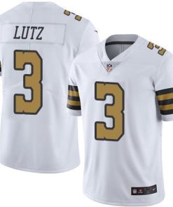 Nike New Orleans Saints #3 Wil Lutz White Stitched NFL Limited Rush Jersey